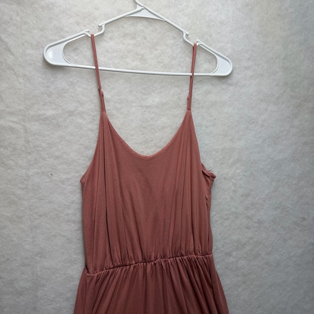 Lush Womens Pink Maxi Dress Sleeveless Scoop Neck Adjustable Spaghetti Straps Lg - Picture 3 of 8